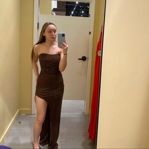 brown prom dress